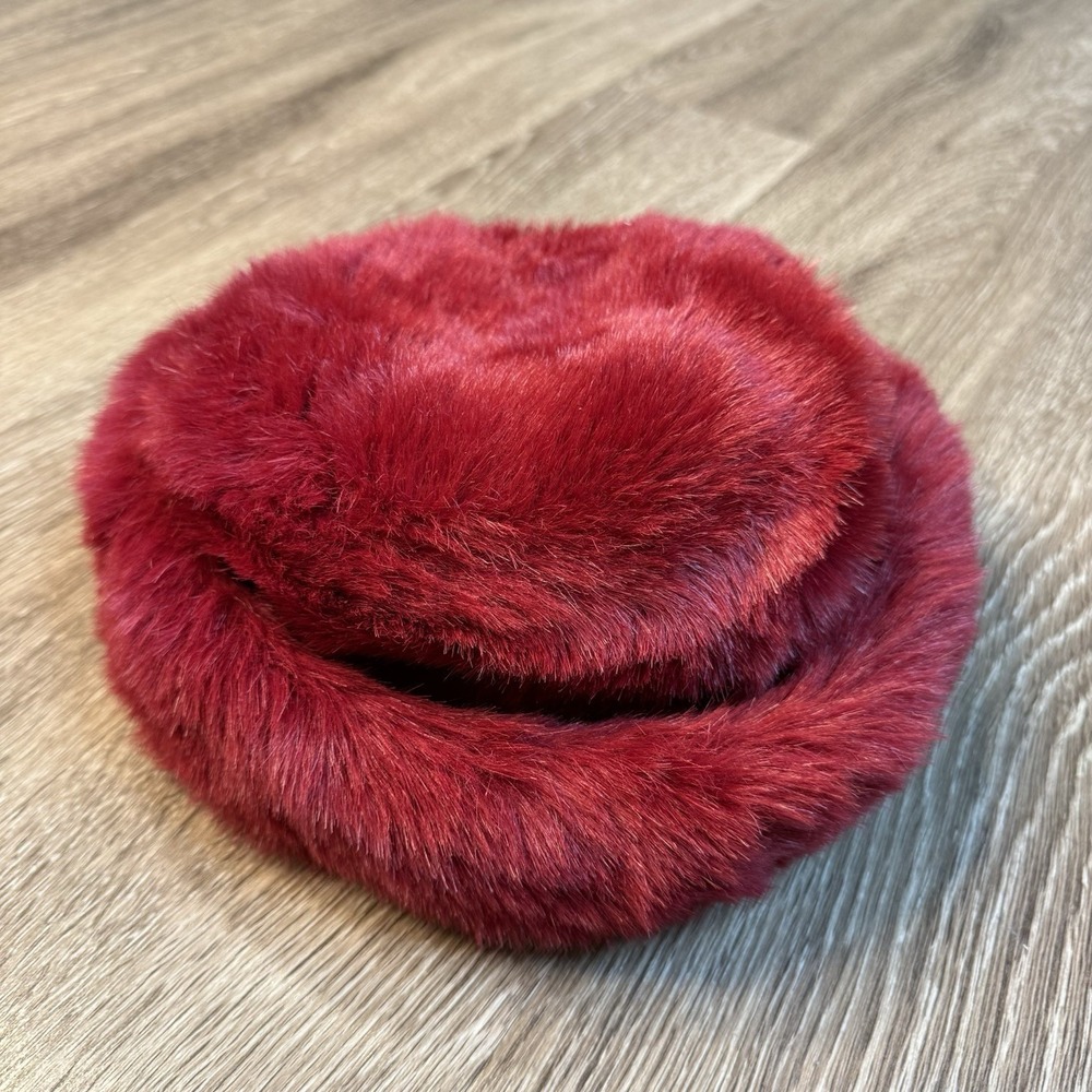 Ben Berger Vintage Luxury Collection Women's Faux Fur Bucket Hat Red